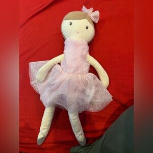 Charming Pink Plush Doll with Bow